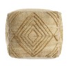 HomeRoots 18" Natural Jute Blend Cube Geometric Pouf Ottoman - 3 of 4