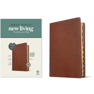 NLT Super Giant Print Bible, Filament Enabled (Leatherlike, Brown, Indexed, Red Letter) - (Leather Bound) - 1 of 1
