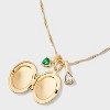 Floral Motif Locket with Charms - A New Day™ - 4 of 4