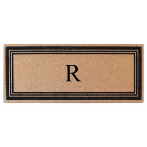 A1HC Natural Coir and PVC Backing Classic Border Flock Monogrammed Door Mat, Anti-Shed Entry Doormat - 1 of 4