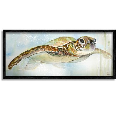 Stupell Industries Peaceful Sea Turtle Swimming Framed Giclee Art