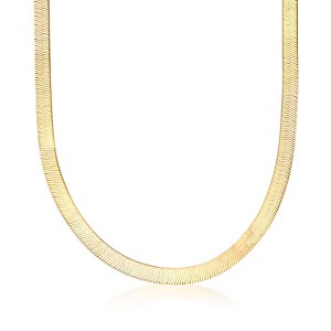Ross-Simons Italian 6mm 18kt Gold Over Sterling Silver Herringbone Chain Necklace - 1 of 4