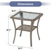 POCASSY Wicker Outdoor Side Table with Tempered Glass Top, All Weather Wicker 2-Tier End Table for Porch - 4 of 4