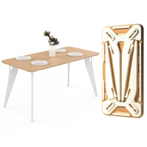 Hoek Rectangle Dining Table, Tool-Free Assembly, Portable & Space-Saving Worktop, Durable & Versatile for Dinner or Work - 1 of 4
