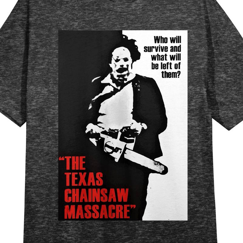 Texas Chainsaw Massacre Poster Art Women's Black Heather Sleep Shirt, 2 of 3