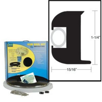 Taco Marine Flex Vinyl Rub Rail Kit Black with Black Insert 50' 7279685 Boat Equipment and Parts