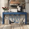 60'' Acacia Wood Console Table with 4 Drawers,Modern Farmhouse X-Leg Entryway Table with Open Storage for Living Room-Baofuwish - 2 of 4
