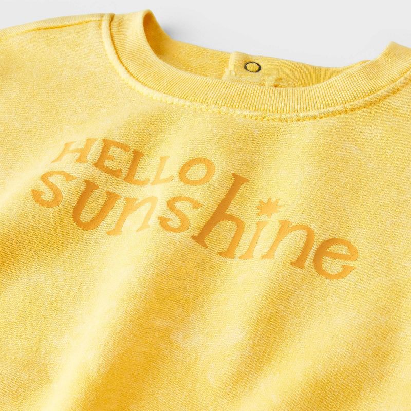 Baby 'Hello Sunshine' Graphic Sweatshirt - Cat & Jack™ Yellow, 4 of 7