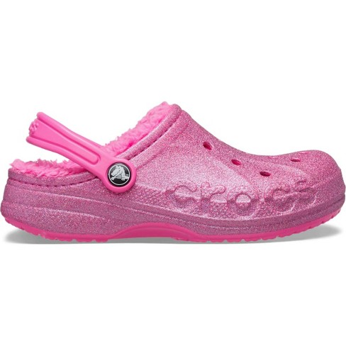 Girls glitter lined shops crocs