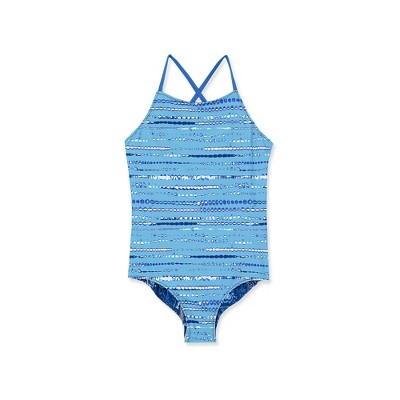 Lands' End Kids Chlorine Resistant Reversible One Piece Swimsuit