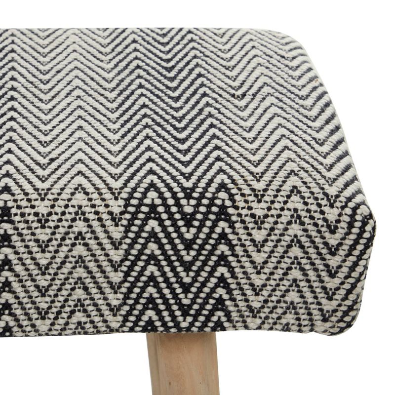 Bohemian Wood Cotton Upholstered Bench - Olivia & May, 5 of 8