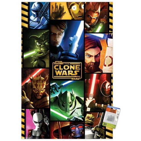 Star Wars: The Clone Wars - Season 7 Key Art Wall Poster, 14.725 x  22.375, Framed 