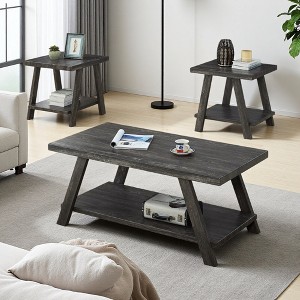 3-Piece Particle Board Coffee Table Set - 1 of 4