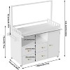 PAKASEPT Baby Changing Table, Infant Diaper Changing Station with Wheels, Table Top & Clothes Rail, and 2 Drawers and Cabinet - 2 of 4