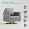 Sonkuki 2-Piece Patio Chair Set Brown Rattan Swivel Rocking Chair Set, Outdoor Furniture PE Wicker Set - 4 of 4