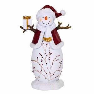 Roman 8.75 In Berry Snowman Christmas Figurine , Christmas Decor Snowman Gift Cardinal (1PC) - 1 of 4