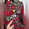 Women's Wo's Jon Apparel Plaid Floral Patchwork Western Style Shirt - JOH - 4 of 4