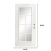 Wooakway 36"W*80"H 8-Lite Exterior Frosted Glass Prehung Front Entry Door Primed Interior Fiberglass Entrance Door - 3 of 4