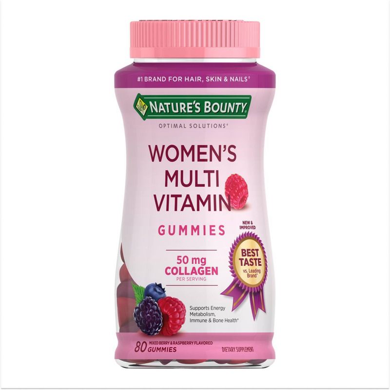 Nature&#39;s Bounty Optimal Solutions Women&#39;s Multivitamin Gummies - Raspberry - 80ct, 1 of 10