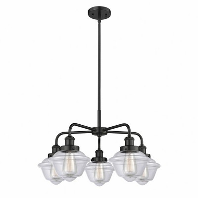 Oxford - 5 Light Stem Hung Chandelier In Art Deco Style-13.5 Inches Tall and 24.5 Inches Wide