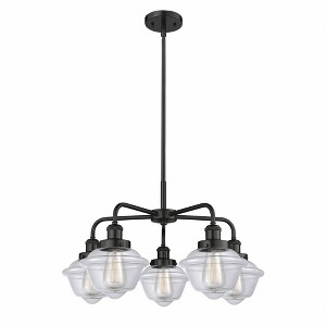 Oxford - 5 Light Stem Hung Chandelier In Art Deco Style-13.5 Inches Tall and 24.5 Inches Wide - 1 of 1