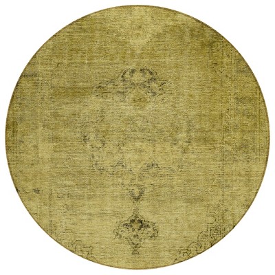 Gold Brown And Wheat Oriental Washable Indoor Outdoor Area Rug