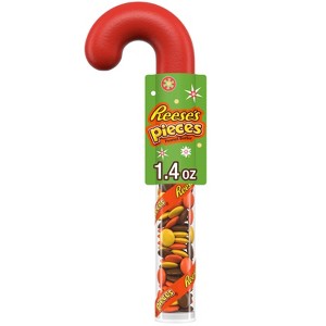Reese's Pieces Peanut Butter Filled Plastic Cane Christmas Candy - 1.4oz - 1 of 4