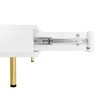 Wooakway Exquisite High Gloss Coffee Table with 4 Golden Legs and 2 Small Drawers - 3 of 4