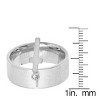 Steeltime Ladies stainless steel Our Father english prayer band ring with cross charm - 3 of 4