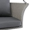 NAYSAYE Patio Swing Woven Hanging Seat with Cushion and Adjustable Ropes for Porch Relaxation, Gray, 24.4"*15.3"*29.89" - 3 of 4