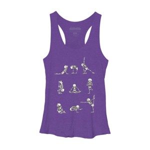 Women's Design By Humans Skeleton Yoga By huebucket Racerback Tank Top - 1 of 3