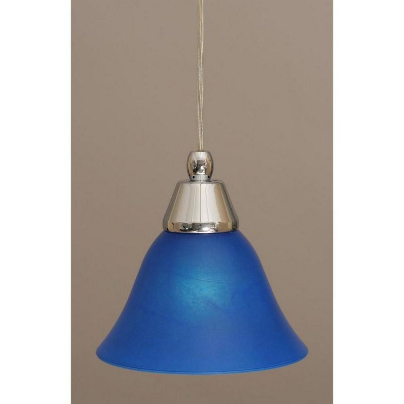 Toltec Lighting Any 1 - Light Pendant in  Chrome with 7" Blue Italian Shade, 1 of 2