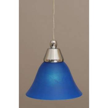 Toltec Lighting Any 1 - Light Pendant in  Chrome with 7" Blue Italian Shade