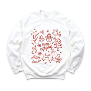 Merry Christmas Sketched Icons - Women's Graphic Sweatshirt - 1 of 4