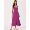 cheibear Women's Sleeveless Racer Back Full Slip Camisole Midi Nightgowns - 2 of 4