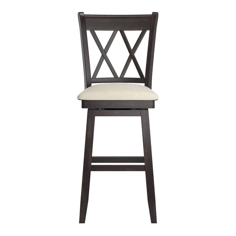 29" South Hill Double X Back Wood Swivel Height Barstool - Inspire Q, 3 of 12