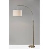 Adesso Barton Arc Lamp Antique Brass: Oatmeal Linen Shade, ETL Listed, 75.5" Height - 3 of 4