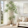 Artificial Plants Indoor,7ft Tall Faux Floor Plant in Pot, Nandina Artificial Tree with White Planter for Home Decor Office Living Room - 4 of 4