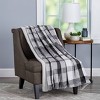 60"x70" Faux Fur Plaid Throw Blanket Gray - Yorkshire Home - 3 of 4