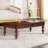 Bella Depot Vintage 47" Rectangular Wooden Coffee Table with Storage Drawer, Cocktail Table with Solid Wood Gourd-Shaped Legs - 3 of 4