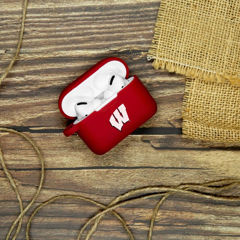 NCAA Wisconsin Badgers Apple AirPods Pro Compatible Silicone Battery Case Cover - Red, 2 of 3