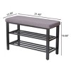 Hrinhom 31.5"W Shoe Storage Bench with Cushion, Shoe Shelf with Seat, Space-Saving - 4 of 4