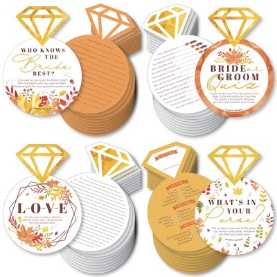 Big Dot of Happiness Fall Foliage Bride - 4 Autumn Leaves Bridal Shower Games - 10 Cards Each - Gamerific Bundle