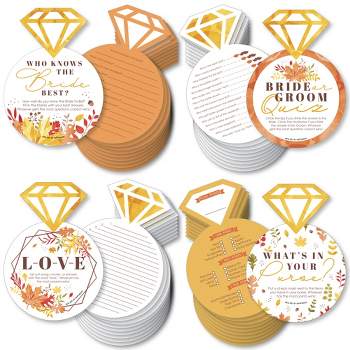 Big Dot of Happiness Fall Foliage Bride - 4 Autumn Leaves Bridal Shower Games - 10 Cards Each - Gamerific Bundle