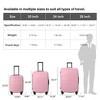 MAYEERTY 3pcs Luggage Sets ABS Hardshell Lightweight Durable Suitcase Sets Spinner Wheels Suitcase with TSA Lock 20''24''28''?Available(Pink) - 2 of 4