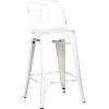 Sapphtopaz Modern Bar Stools Set Metal Farme Industrial Dining Chairs with Bucket Back Rustic Counter Stools for Kitchen Island - 4 of 4