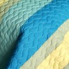Slickblue 3 PC Handmade Full/Queen Quilt Set, Reversible Vermicelli Quilted, Horizontal Stripes, 37 Color Options - 3 of 4