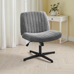 Cross-Legged Chair,No Wheels Armless Swivel Home Office Chair - 1 of 4