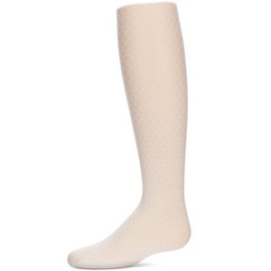 Memoi Girls' Diamond Dot Semi-Opaque Microfiber Tights Winter White 10-12 - 1 of 3