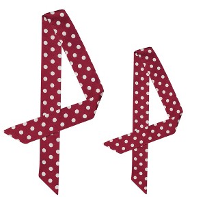 Allegra K Women's Skinny Silky Polka Dots Waistband Narrow Neck Scarf 2Pcs - 1 of 4
